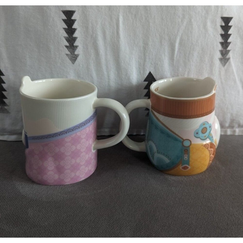 Starbucks EXCLUSIVE Taiwan Beigang God series Mugs Set Of 2 BRAND NEW 12oz - Picture 3 of 9